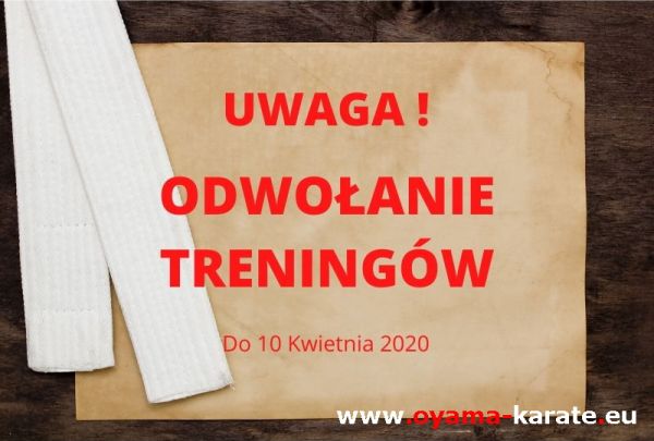 Informacja dotycząca treningow Karate w Katowicach i Gliwicach