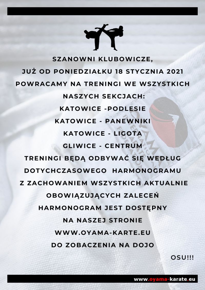 Karate Dzieci , Młodzież, Dorośli. Katowice Podlesie, Katrowice Panewniki, Katowice Ligota  oraz Gliwice Centrum