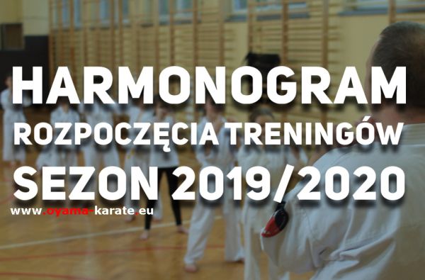 Harmonogram 2019 Treningi Karate Katowice, Gliwice