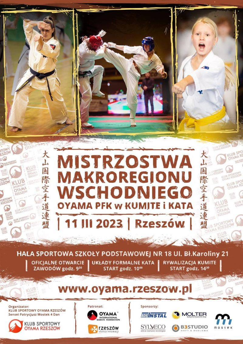 MISTRZOSTWA MAKROREGIONU WSCHODNIEGO OYAMA PFK W KATA I KUMITE RZESZÓW 2023